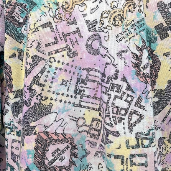 Hot Topic Harry Potter Marauder’s Map Watercolor Flyaway Cardigan. Size medium. - Picture 7 of 13